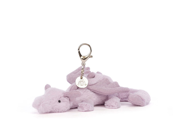 Teddy Bear n Doll - JellyCat Lavender Dragon Bag Charm - TJ1204A2 Photo